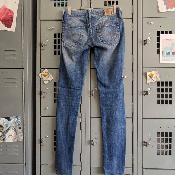 Ralph Lauren Denim & Supply Low-rise Blue Distressed Skinny Jeans - Picture 3 of 10